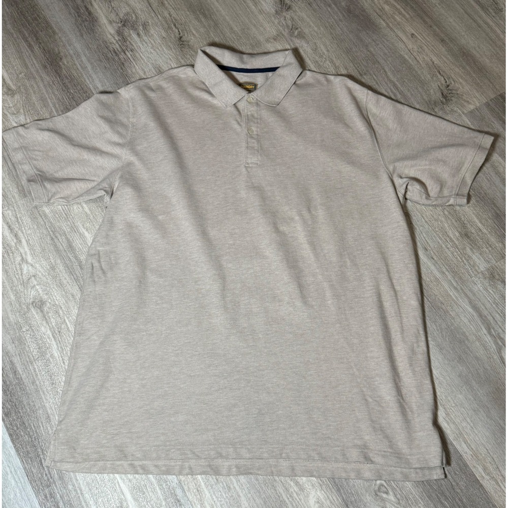 The Foundry‎ Supply Co. Mens 2XLT Polo Shirt Beige Casual Short Sleeve